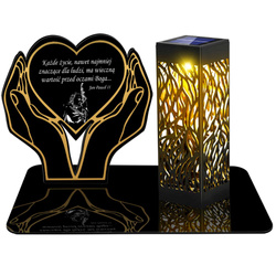ZNICZ SOLARNY LED WIECZNY PODSTAWKA NA CMENTARZ GRÓB lampka 3D