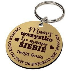 Walentynki Prezent DLA NIEGO NIEJ BRELOK z imieniem dedykacją zawieszka