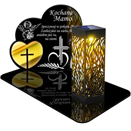 ZNICZ SOLARNY LED WIECZNY PODSTAWKA NA CMENTARZ GRÓB lampka Serce 3D DLA MAMY