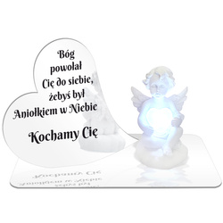 ZNICZ LED GRÓB Dziecka Córki Syna ANIOŁEK PODSTAWKA NA CMENTARZ BIAŁY ANIOŁ