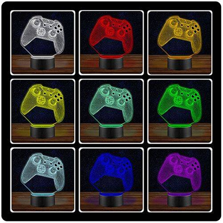 LAMPKA NOCNA LED PAD KONSOLA GAMEPAD 3D + PILOT prezent URODZINY statuetka