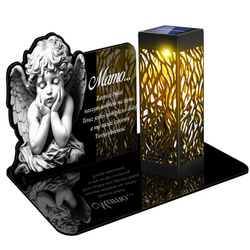 ZNICZ SOLARNY LED WIECZNY NA CMENTARZ GRÓB PODSTAWKA lampka DLA MAMY