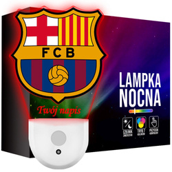 Lampka Nocna LED dla Dziecka FC Barcelona Piłka kontaktu gniazdka CZUJNIK