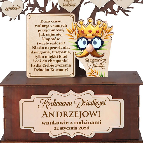PREZENT NA DZIEŃ DZIADKA DLA PRADZIADKA PAMIĄTKA STATUETKA SERCE DRZEWKO