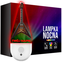 Lampka Nocna LED dla Dziecka Gitara Muzyka do kontaktu gniazdka CZUJNIK