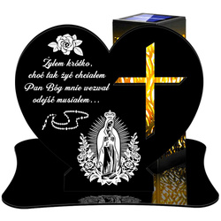 ZNICZ SOLARNY LED WIECZNY PODSTAWKA NA CMENTARZ GRÓB lampka Serce 3D