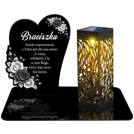 ZNICZ SOLARNY LED WIECZNY PODSTAWKA NA CMENTARZ GRÓB lampka Kwiaty 3D dla Brata