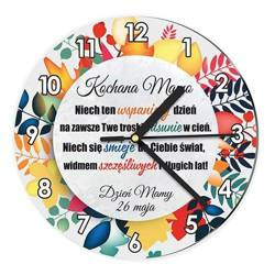 DZIEŃ MAMY Matki prezent UPOMINEK ZEGAR ŚCIENNY