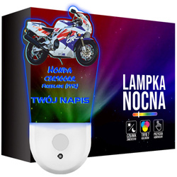 Lampka Nocna LED dla Dziecka Motor Ścigacz Honda kontaktu gniazdka CZUJNIK
