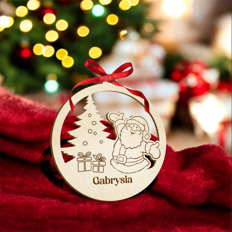 Bombka z imieniem drewniana choinkę święta Mikołaj prezent mikołajki