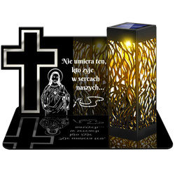 ZNICZ SOLARNY LED WIECZNY PODSTAWKA NA CMENTARZ GRÓB lampka Krzyż 3D