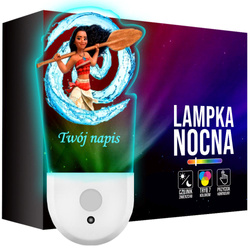 Lampka Nocna LED dla Dziecka VAIANA MOANA OCEAN kontaktu gniazdka CZUJNIK