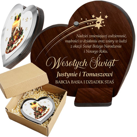 SZOPKA BOŻE NARODZENIE PREZENT STROIK NA ŚWIĘTA Z ŻYCZENIAMI Z GRAWEREM