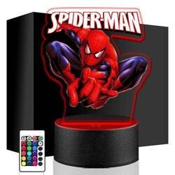LAMPKA NOCNA LED SPIDERMAN SUPERBOHATER 3D PILOT prezent URODZINY statuetka