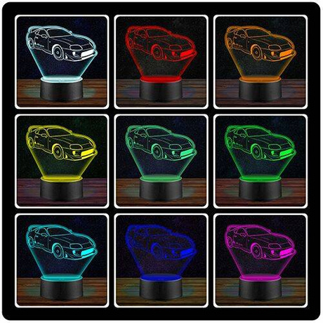 LAMPKA NOCNA LED TOYOTA SUPRA AUTO 3D + PILOT prezent URODZINY statuetka