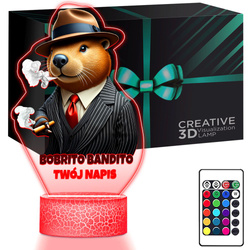 LAMPKA NOCNA LED 3D BOBRITO BANDITO BÓBR prezent dziecka URODZINY statuetka