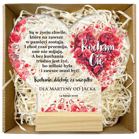 PREZENT DLA DZIEWCZYNY CHŁOPAKA NA WALENTYNKI STATUETKA OBRAZEK SERCE