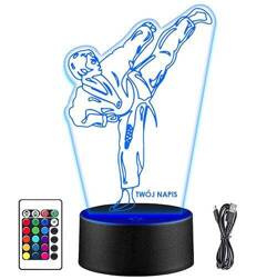 LAMPKA NOCNA LED KARATEKA KARATE WALKI 3D PILOT prezent URODZINY statuetka