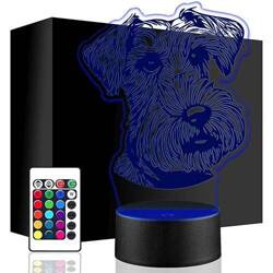 LAMPKA NOCNA LED PIES SZNAUCER PIESEK 3D + PILOT prezent URODZINY statuetka