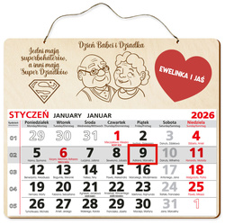 PREZENT NA DZIEŃ BABCI DZIADKA KALENDARZ 2026 DLA DZIADKÓW URODZINY ŚWIĘTA