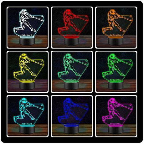 LAMPKA NOCNA LED BASEBALL PIŁKA 3D + PILOT prezent URODZINY statuetka