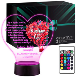 Prezent NA WALENTYNKI dla żony męża dziewczyny chłopaka LAMPKA NOCNA LED