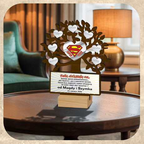 Prezent DLA TATY na Dzień Ojca na urodziny TEŚCIA Święta DRZEWKO z GRAWEREM