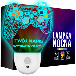 Lampka Nocna LED dla Dzieci Gadżet Pad Gracza do kontaktu gniazdka CZUJNIK