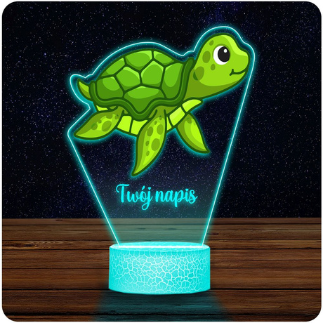 LAMPKA NOCNA LED 3D ŻÓŁW ZWIERZĄTKO prezent dziecka URODZINY statuetka