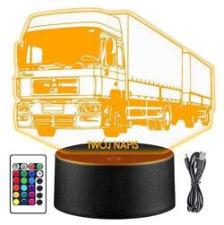 LAMPKA NOCNA LED TIR MAN CIĘŻARÓWKA 3D + PILOT prezent URODZINY statuetka