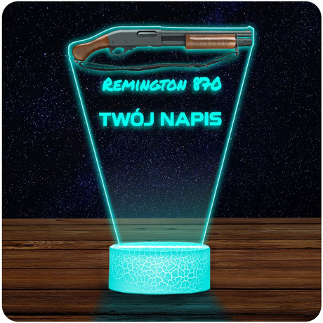 LAMPKA NOCNA LED 3D KARABIN BROŃ REMINGTON KLASYK prezent dla dziecka URODZINY statuetka + pilot