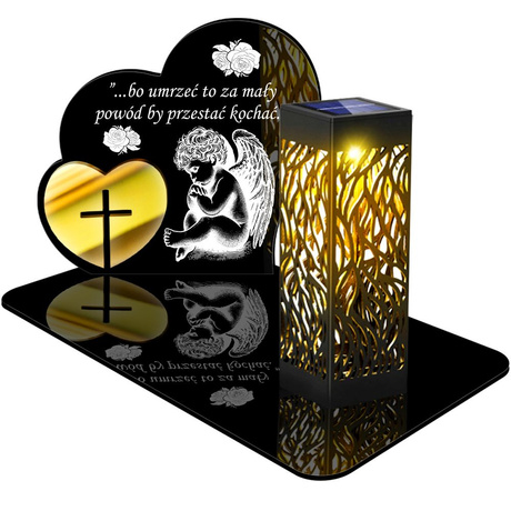 ZNICZ SOLARNY LED WIECZNY PODSTAWKA NA CMENTARZ GRÓB lampka Serce 3D 