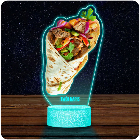 LAMPKA NOCNA LED 3D KEBAB TORTILLA prezent dziecka URODZINY statuetka