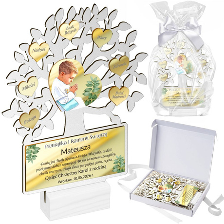 OBRAZEK NA KOMUNIĘ PAMIĄTKA PIERWSZEJ KOMUNII ŚWIĘTEJ PREZENT DRZEWKO