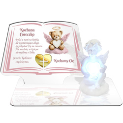 ZNICZ LED GRÓB Dziecka Córki Syna ANIOŁEK PODSTAWKA NA CMENTARZ BIAŁY ANIOŁ