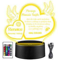 LAMPKA NOCNA LED PREZENT NA KOMUNIĘ ŚWIĘTĄ KOMUNIA PAMIĄTKA STATUETKA obraz