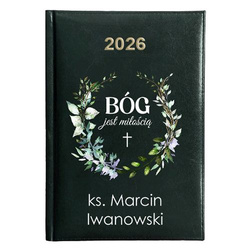 KALENDARZ KSIĄŻKOWY A5 dzienny 2026 ROK TERMINARZ NOTATNIK KSIĄDZ KSIĘDZU