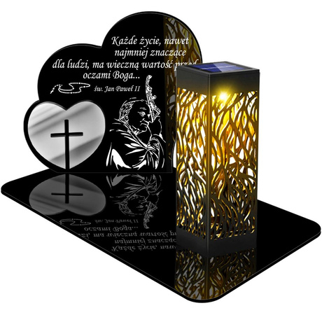 ZNICZ SOLARNY LED WIECZNY PODSTAWKA NA CMENTARZ GRÓB lampka Serce 3D