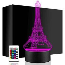 LAMPKA NOCNA LED WIEŻA EIFFLA PARYŻ 3D + PILOT prezent URODZINY statuetka