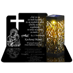 ZNICZ SOLARNY LED WIECZNY PODSTAWKA NA CMENTARZ GRÓB lampka Krzyż 3D