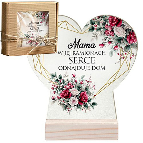 STATUETKA SERCE PREZENT NA DZIEŃ MAMY UPOMINEK Z NADRUKIEM MAMA DLA MATKI