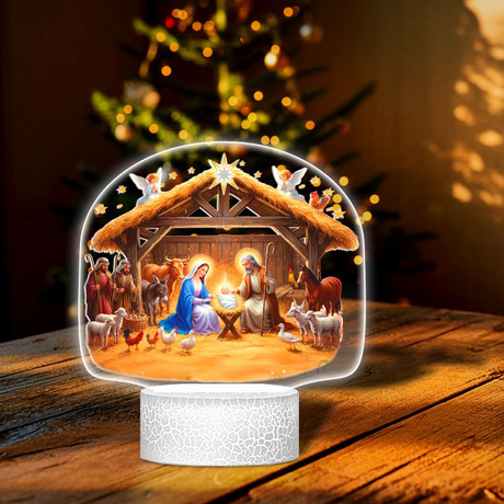 LAMPKA NOCNA LED 3D SZOPKA BOŻE NARODZENIE prezent dla dziecka NA ŚWIĘTA