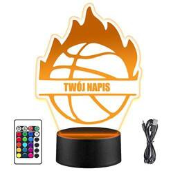 LAMPKA NOCNA LED KOSZYKÓWKA PIŁKA 3D + PILOT prezent URODZINY statuetka