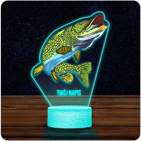 LAMPKA NOCNA LED 3D RYBA WĘDKARZ RYBAK prezent dziecka URODZINY statuetka