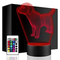 LAMPKA NOCNA LED PIES PSA ZWIERZĄTKO 3D + PILOT prezent URODZINY statuetka