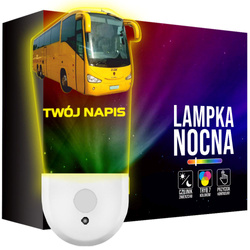 Lampka Nocna LED dla Dziecka AUTOBUS AUTOKAR DLA KIEROWCY gniazdka CZUJNIK