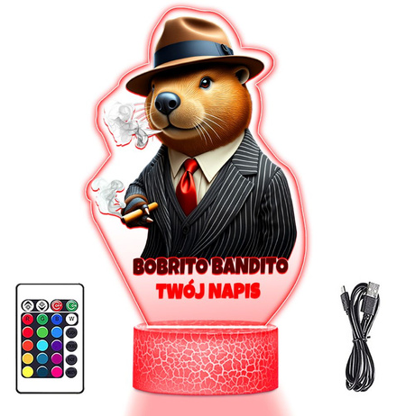 LAMPKA NOCNA LED 3D BOBRITO BANDITO BÓBR prezent dziecka URODZINY statuetka