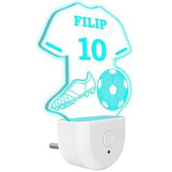 Lampka Nocna LED dla Dzieci Piłka Piłkarza do kontaktu gniazdka CZUJNIK