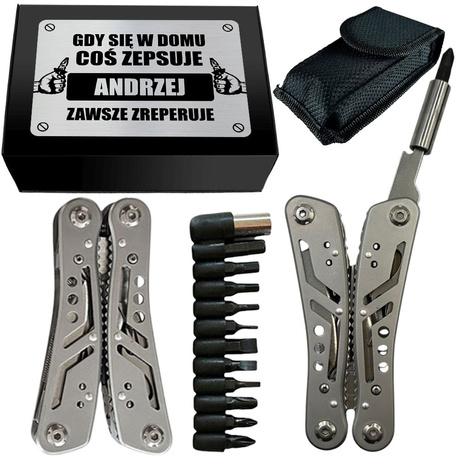 MULTITOOL 13w1 Z GRAWEREM prezent dla taty faceta męża dziadka na święta