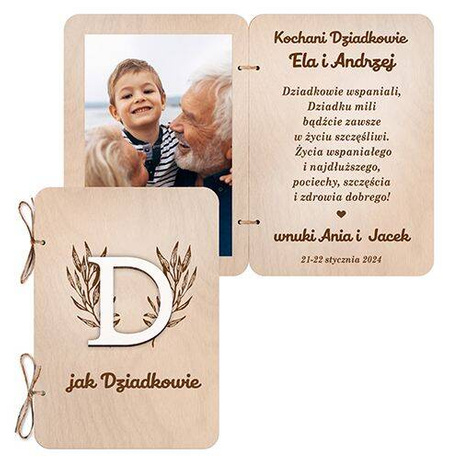 Karta Ramka pierwszy DZIEŃ BABCI prezent DZIADKA dla Dziadków